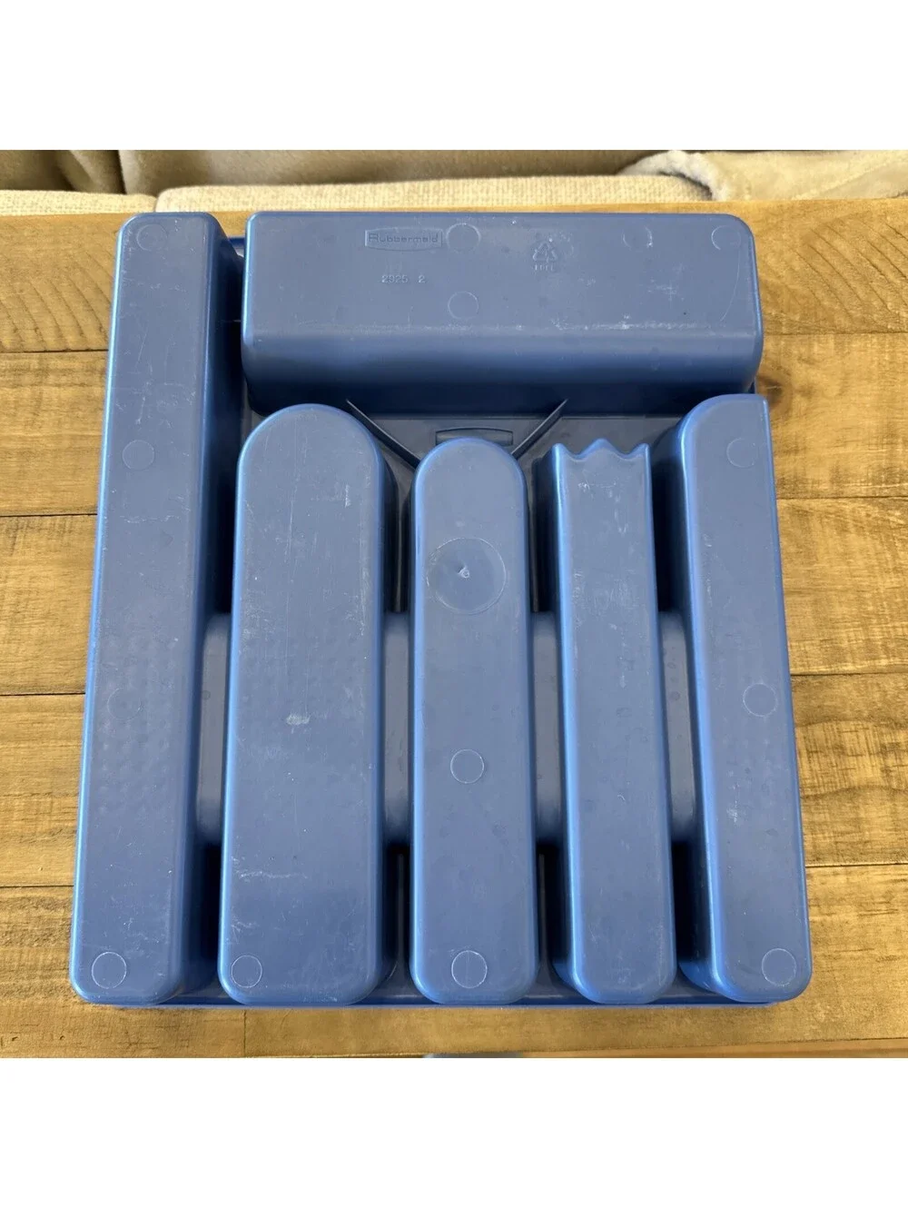 Vintage Rubbermaid Cutlery Organizer Flatware Blue 1994 Heavy Plastic 2925